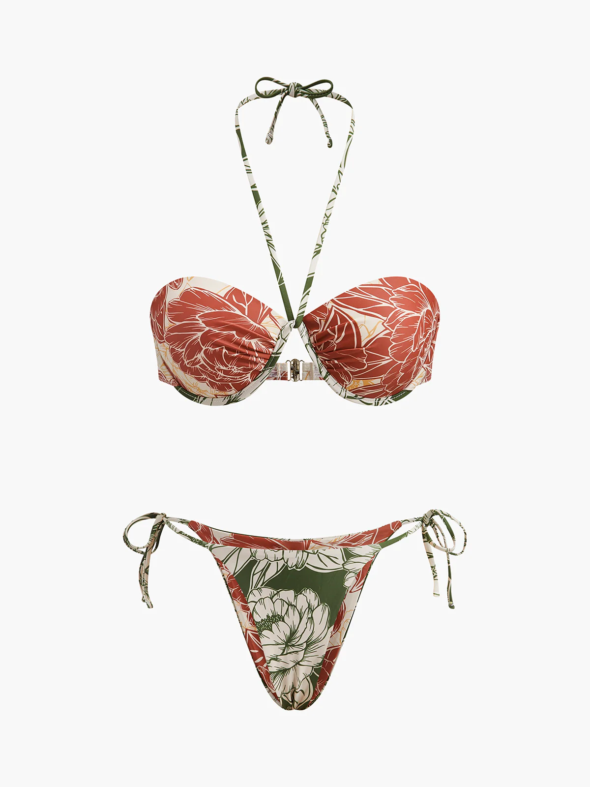 Floral Bikini Set With Tie Side Skirt - Image 2