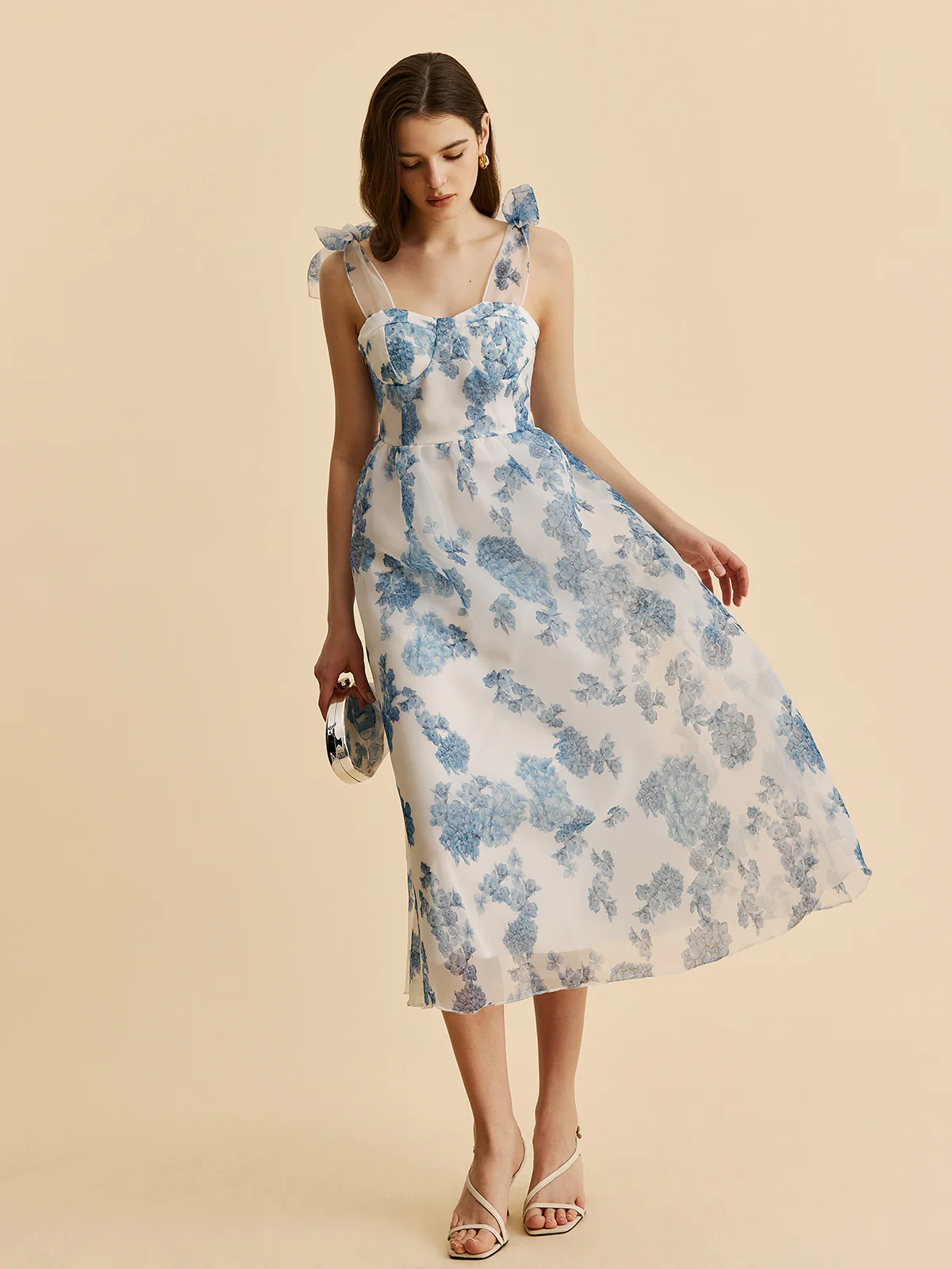 Floral Bow-Strap Dress