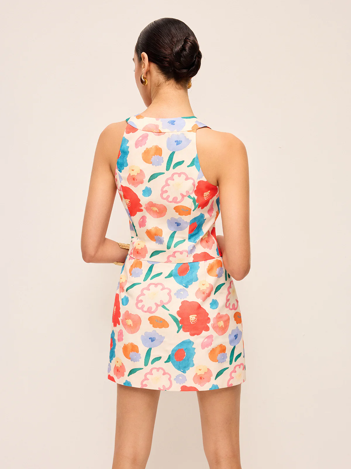 Floral Button Detail Skirt Set - Image 3