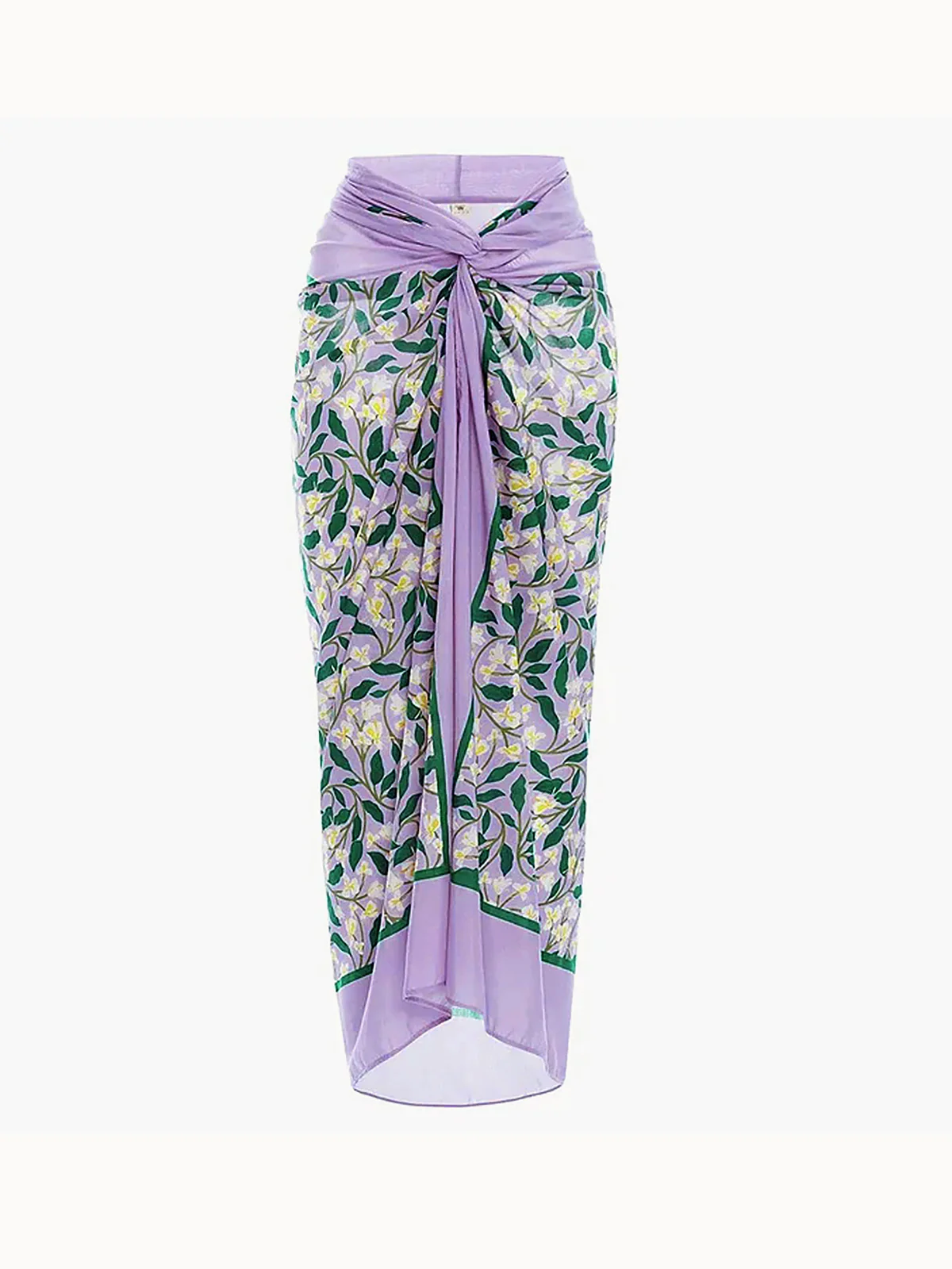 Floral Beach Cover Up Wrap Skirt - Image 3