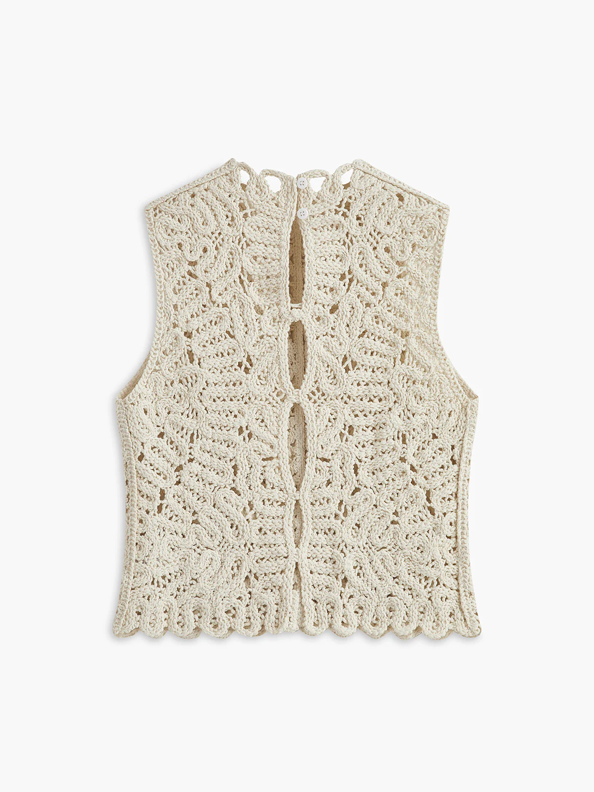 Floral Crochet Hollow Out Sweater Vest - Image 6