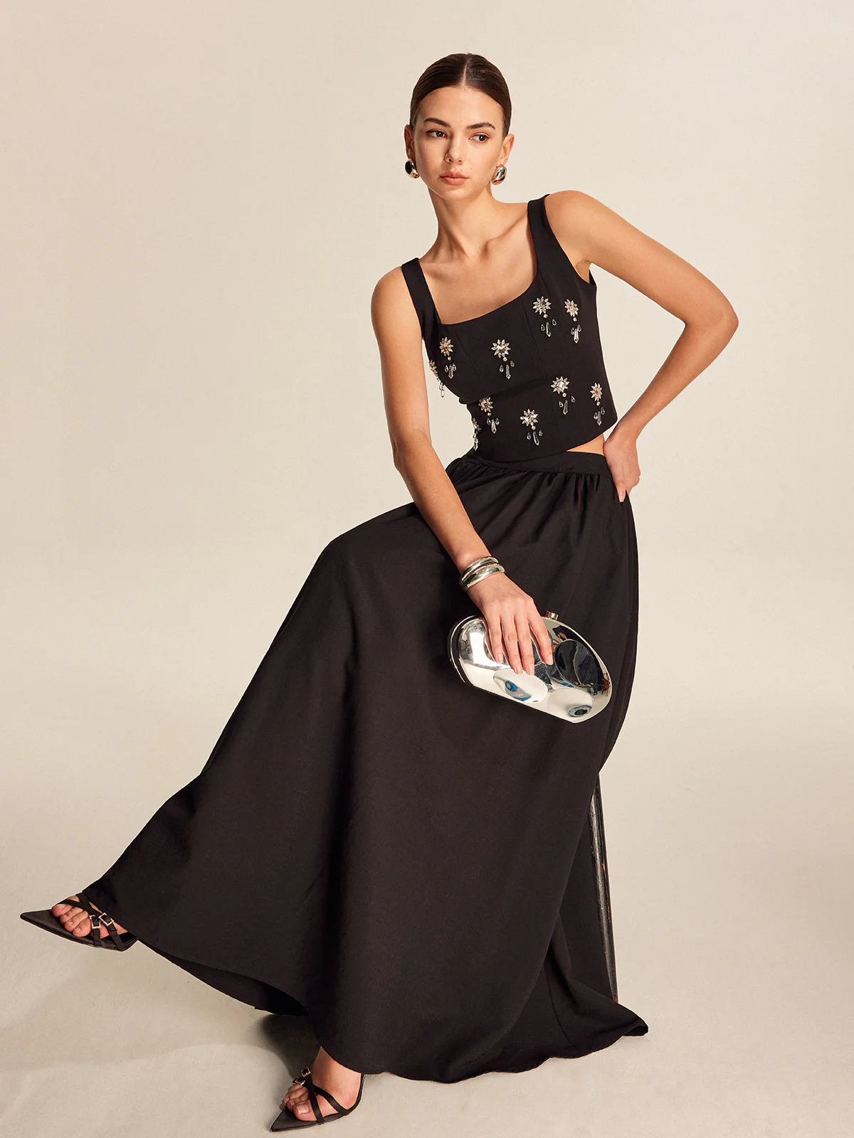 Floral Crystal Back Zipper Top - Image 6