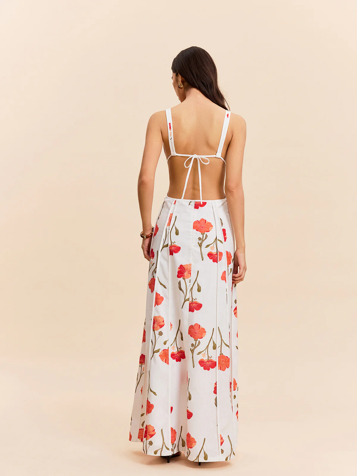 Floral Cut-Out Tie-Back Dress - Image 6