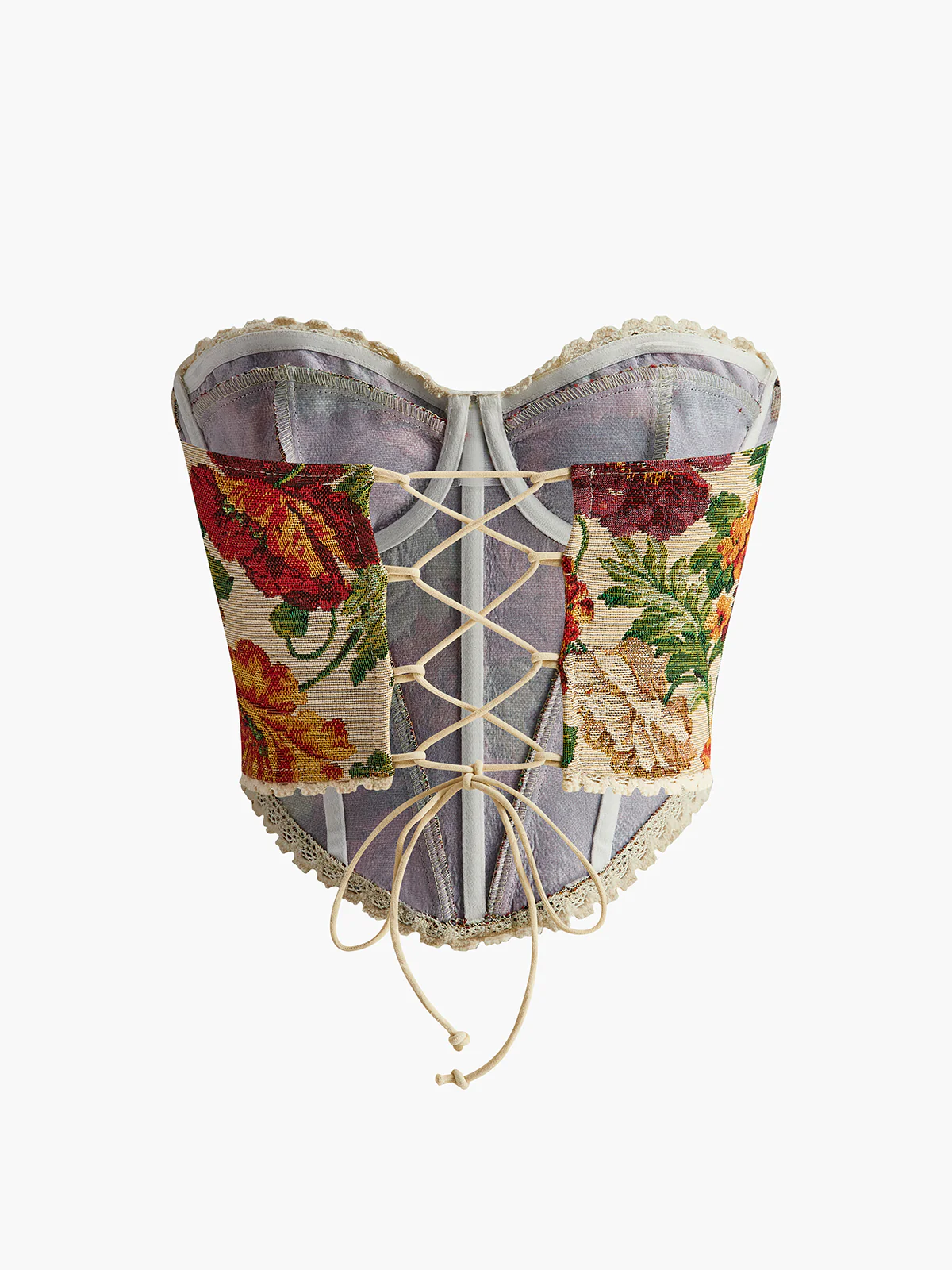 Floral Drawstring Corset - Image 3
