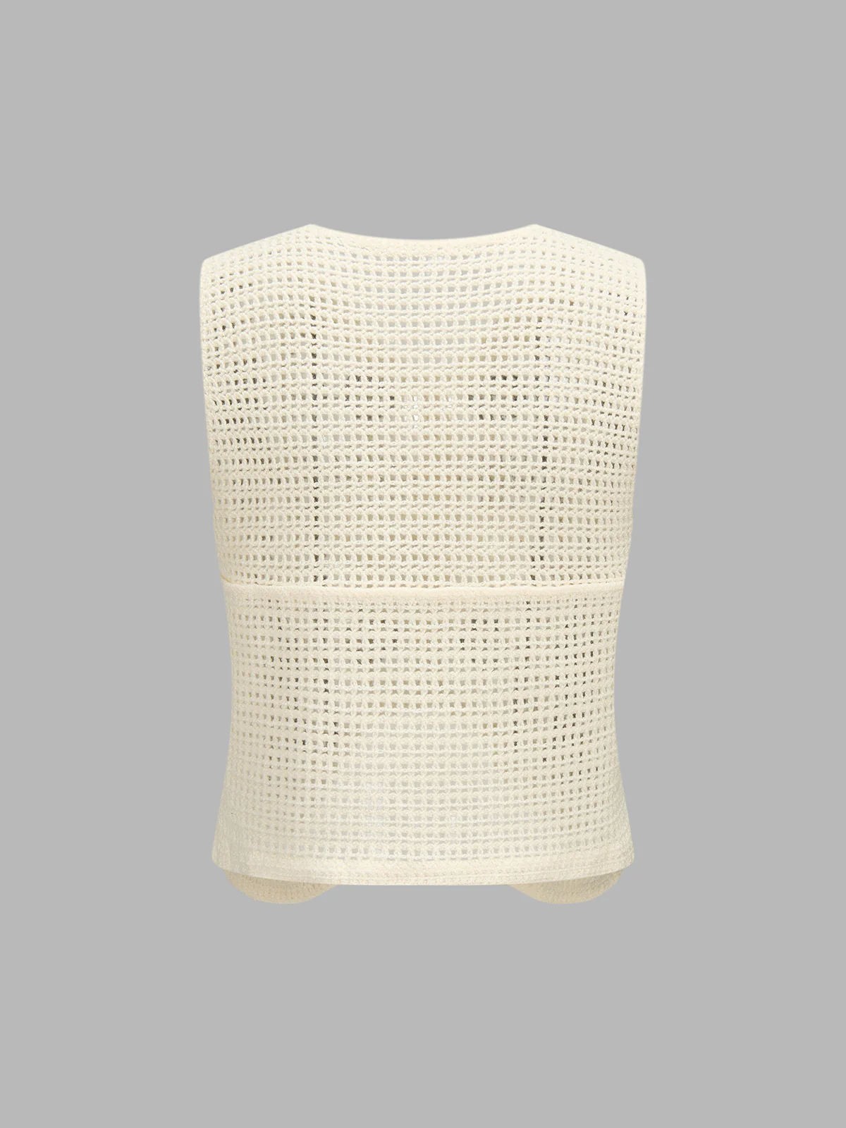 Floral Embroidered Crochet Knit Vest - Image 2