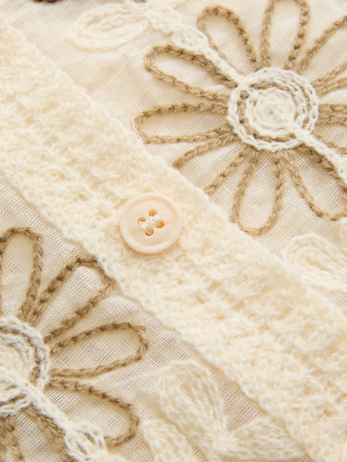 Floral Embroidered Crochet Knit Vest - Image 4