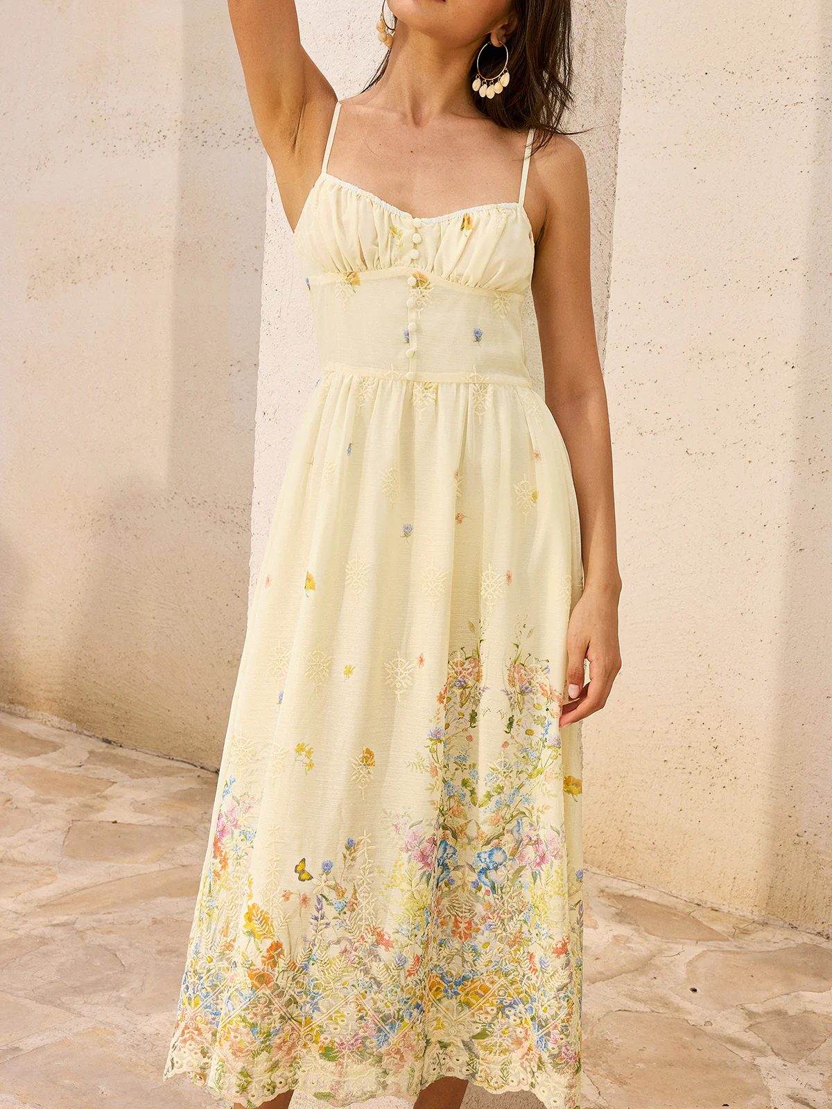 Floral Embroidered Midi Dress - Image 3