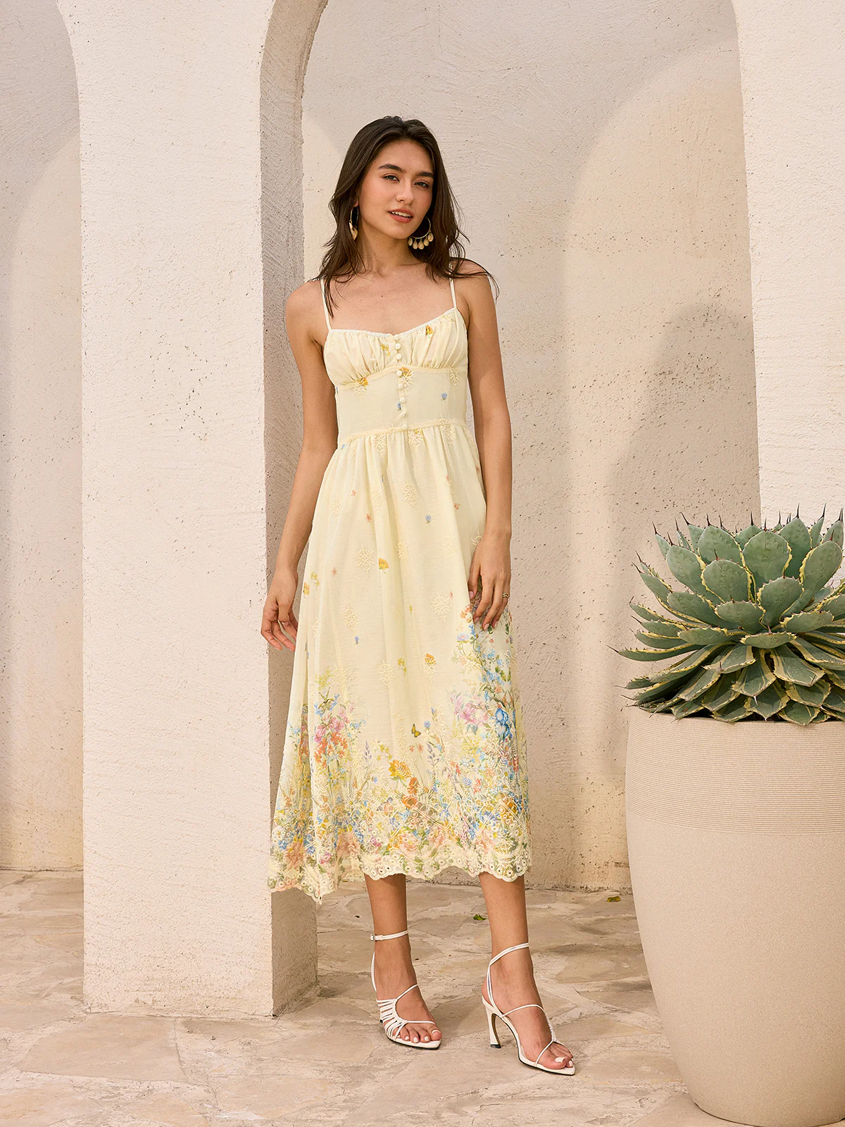 Floral Embroidered Midi Dress - Image 4