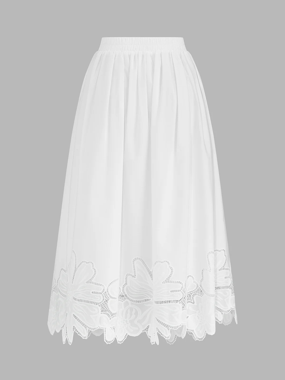 Floral Embroidered Top & Pleated Midi Skirt Set - Image 5