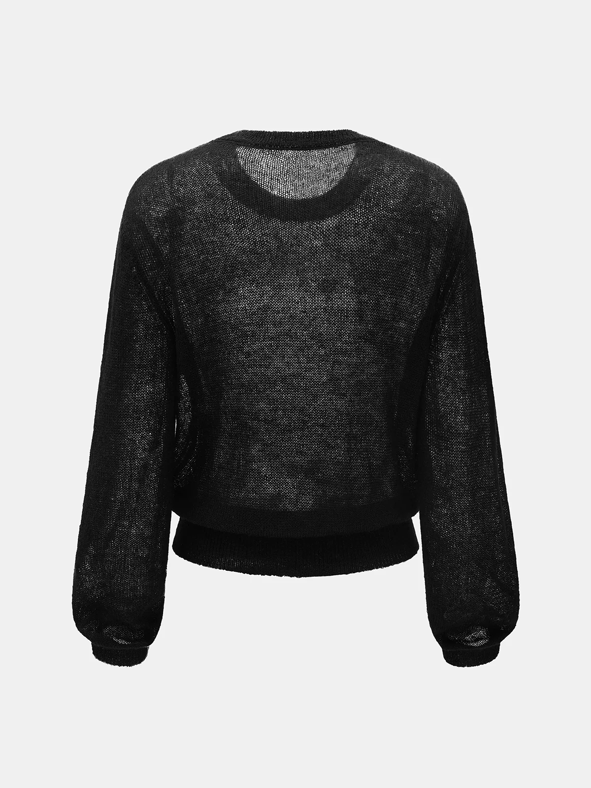 Floral Embroidered Wool-Blend Sheer Sweater - Image 2