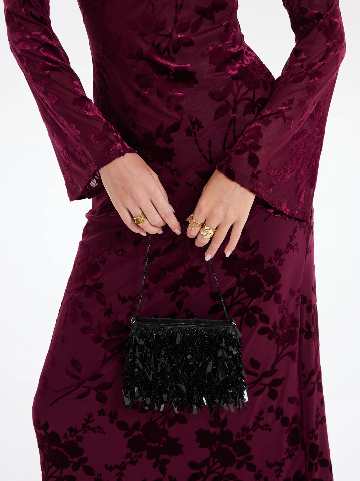 Floral-Jacquard Backless Maxi Dress - Image 4