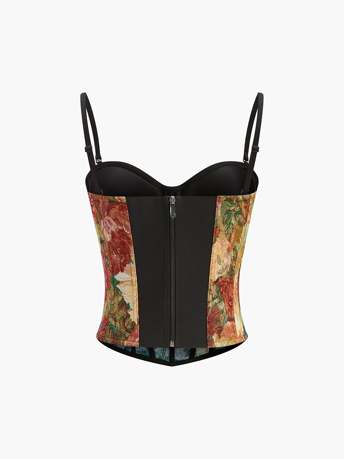 Floral Jacquard Bustier Corset Top - Image 2