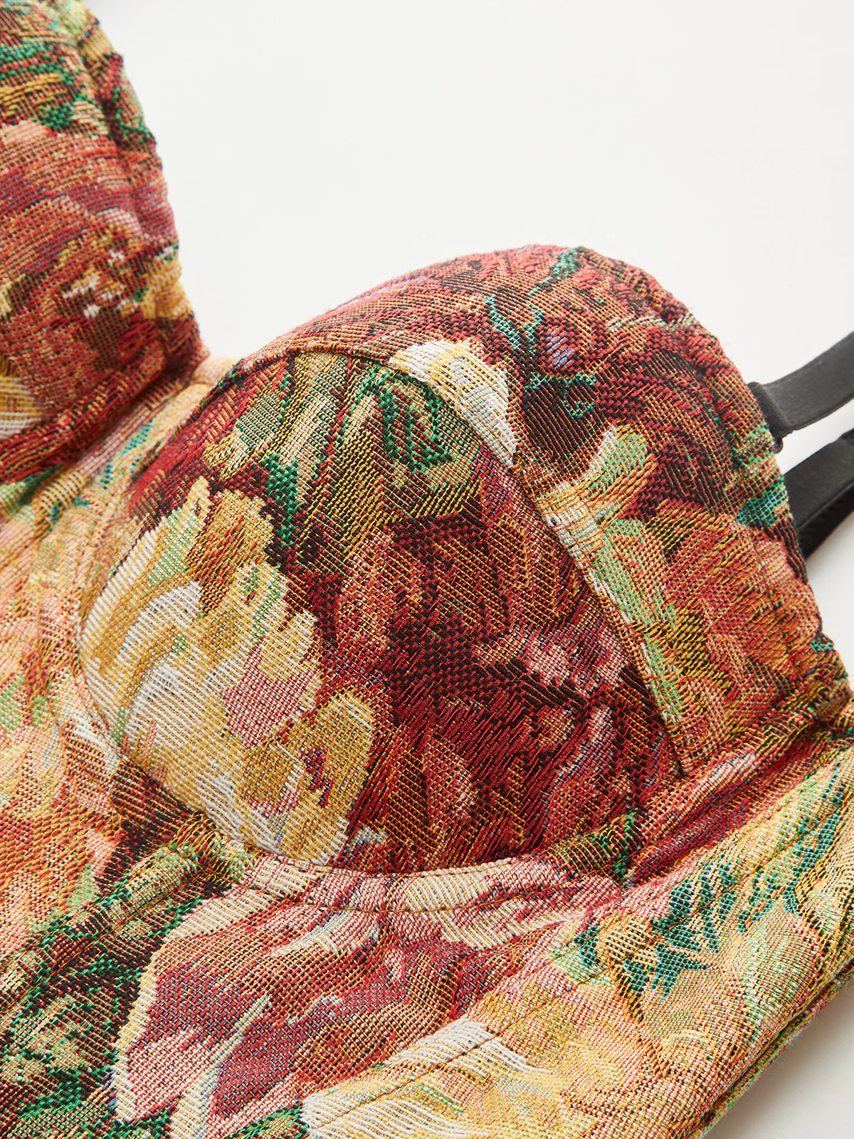 Floral Jacquard Bustier Corset Top - Image 4