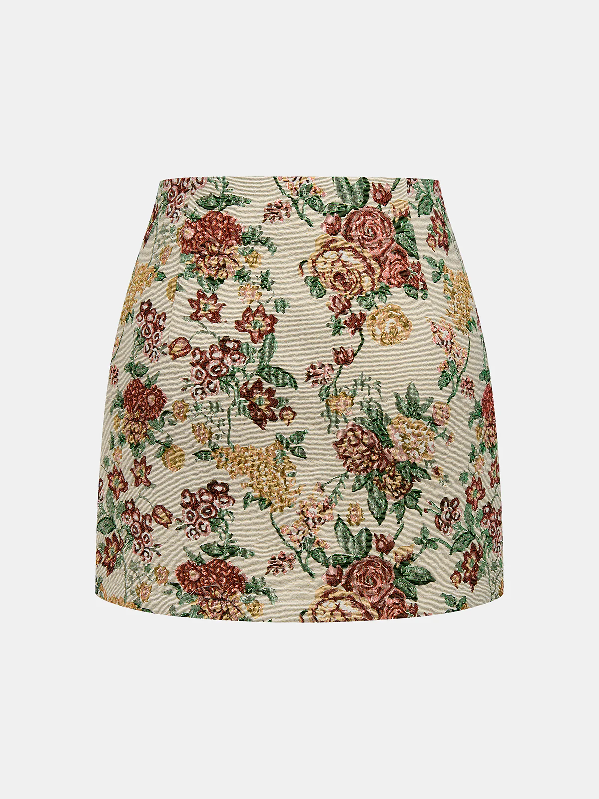 Floral Jacquard Bustier Crop Top & Mini Skirt Set - Image 5