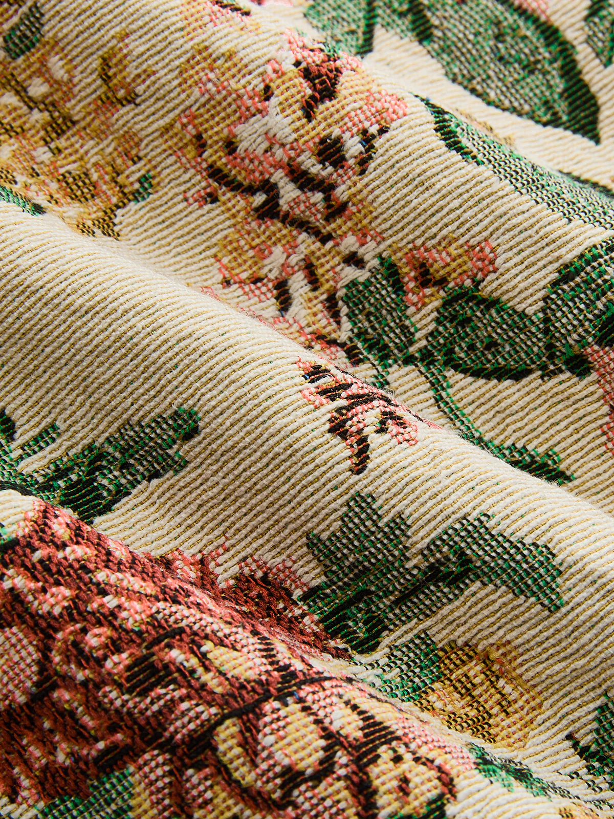 Floral Jacquard Bustier Crop Top & Mini Skirt Set - Image 6