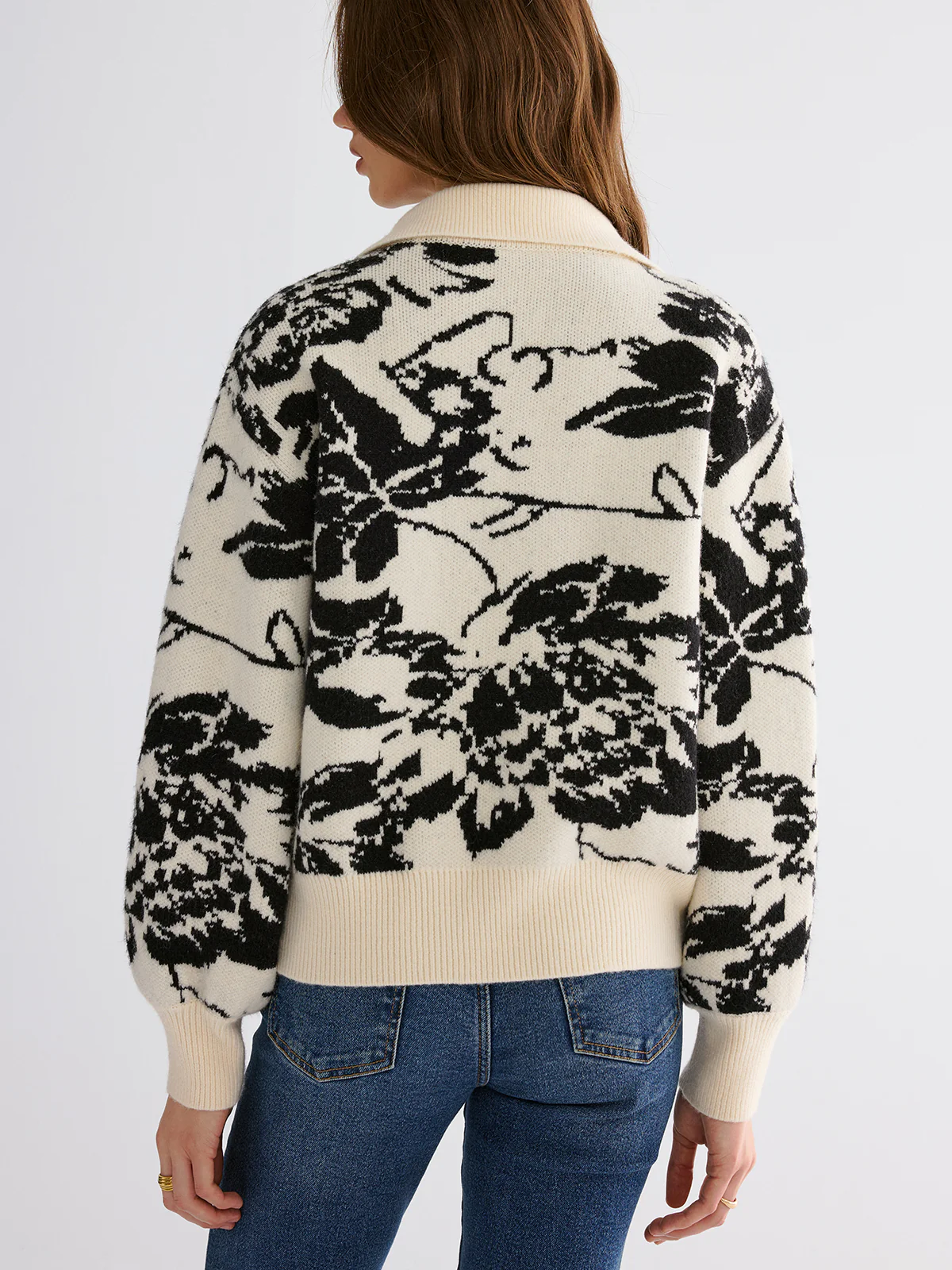Floral Jacquard Button Cardigan - Image 7