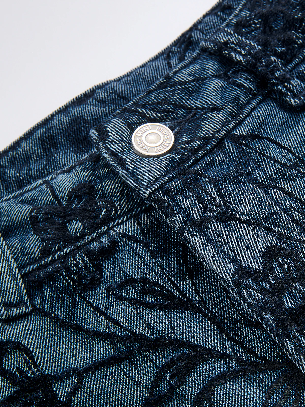 Floral Jacquard Curved-Leg Jeans - Image 4