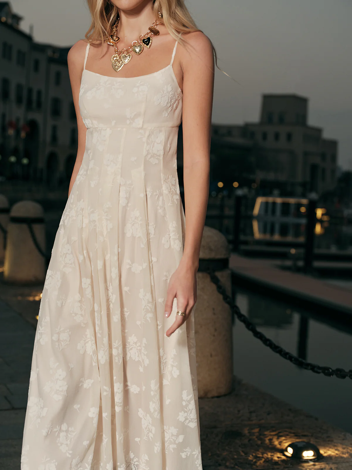 Floral Jacquard Long Dress - Image 6