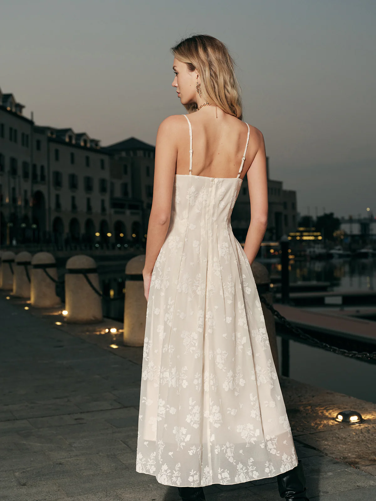Floral Jacquard Long Dress - Image 7