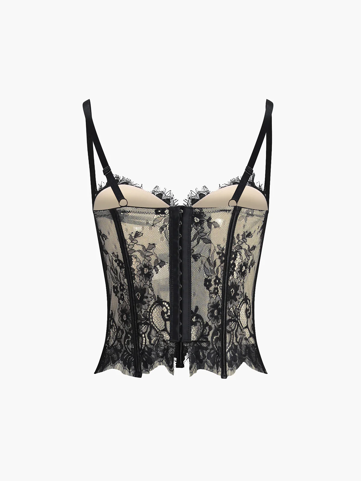 Floral Lace Semi-sheer Corset - Image 2