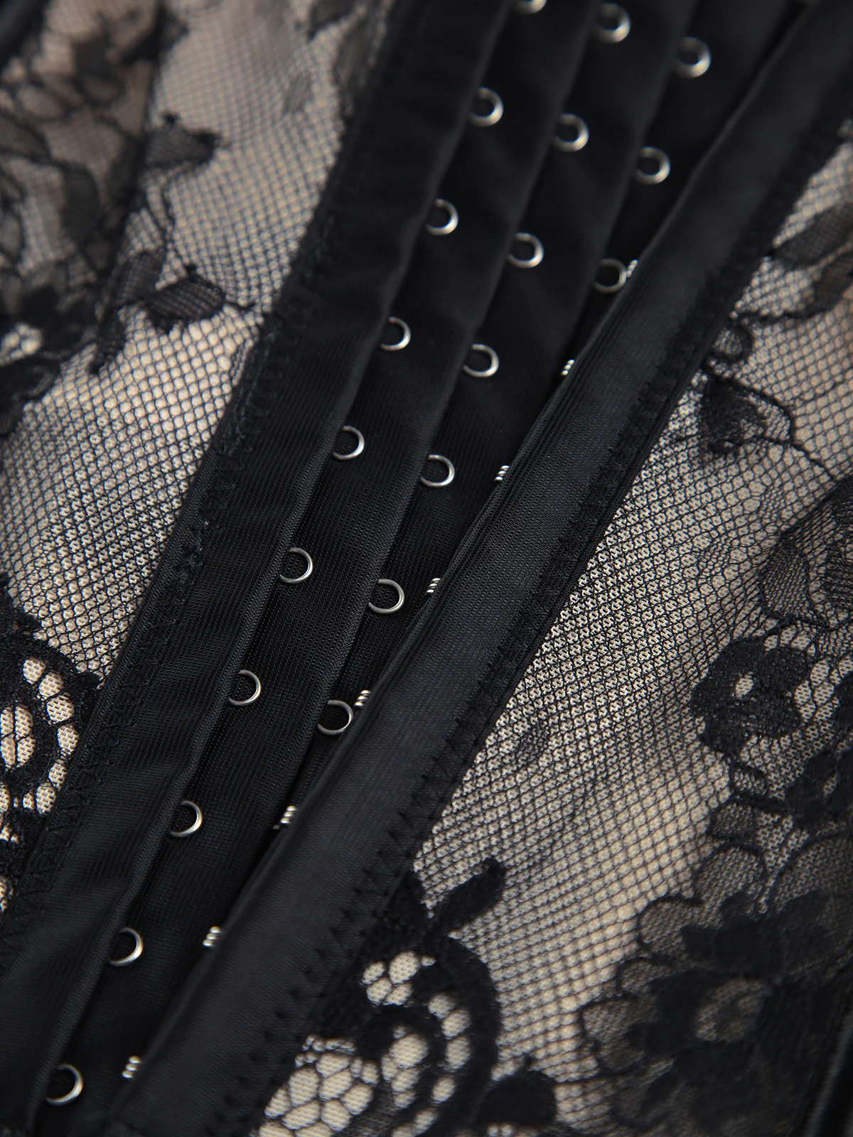 Floral Lace Semi-sheer Corset - Image 3