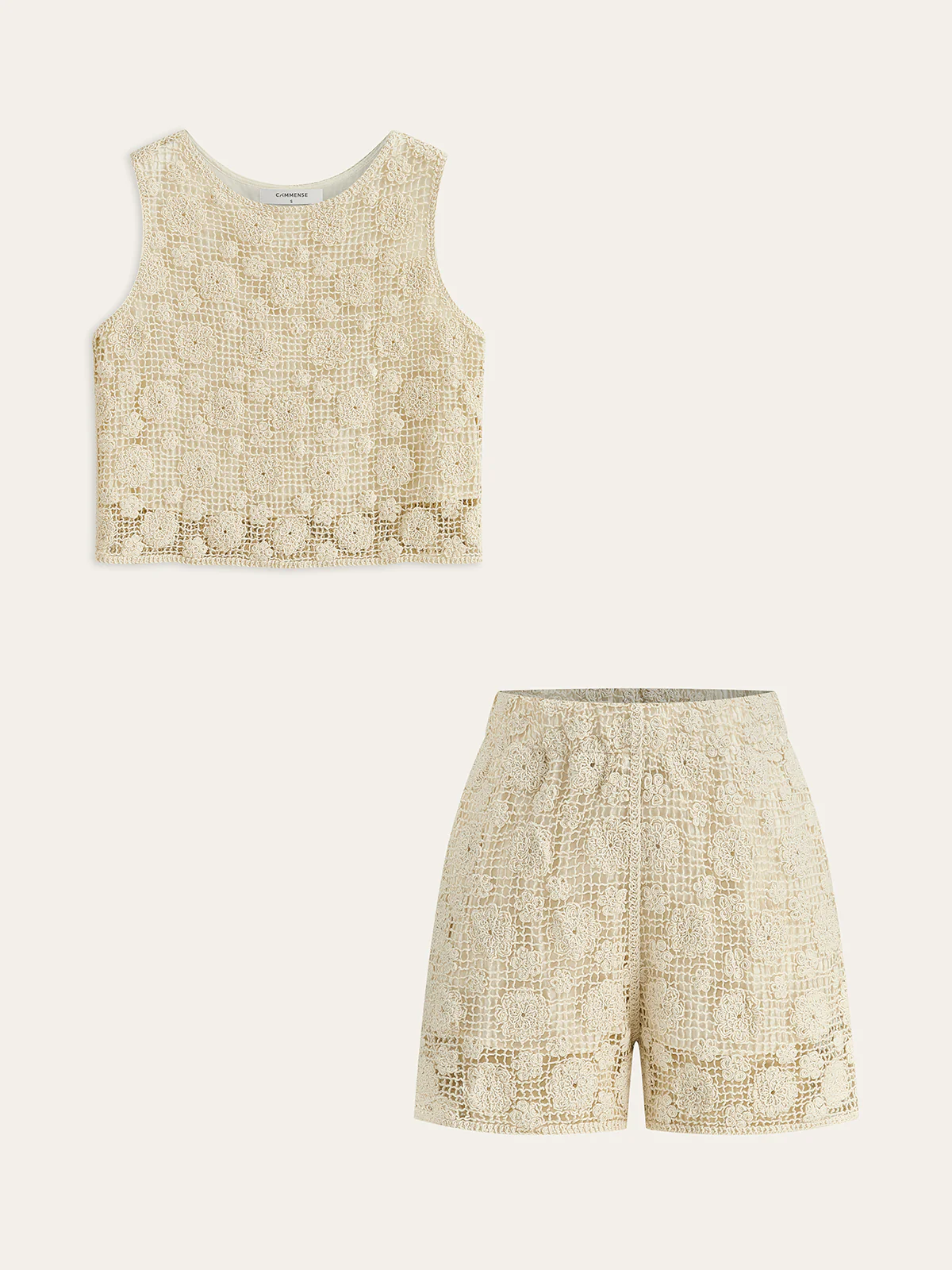 Floral Lace Sleeveless Shorts Set - Image 8