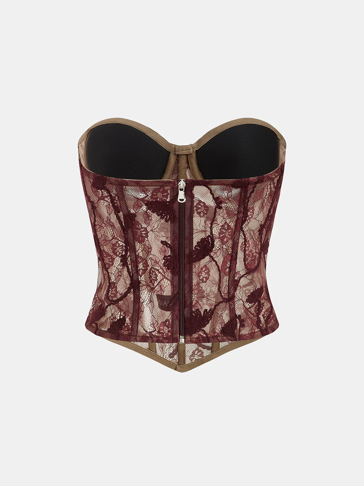 Floral Lace Strapless Corset Top - Image 2