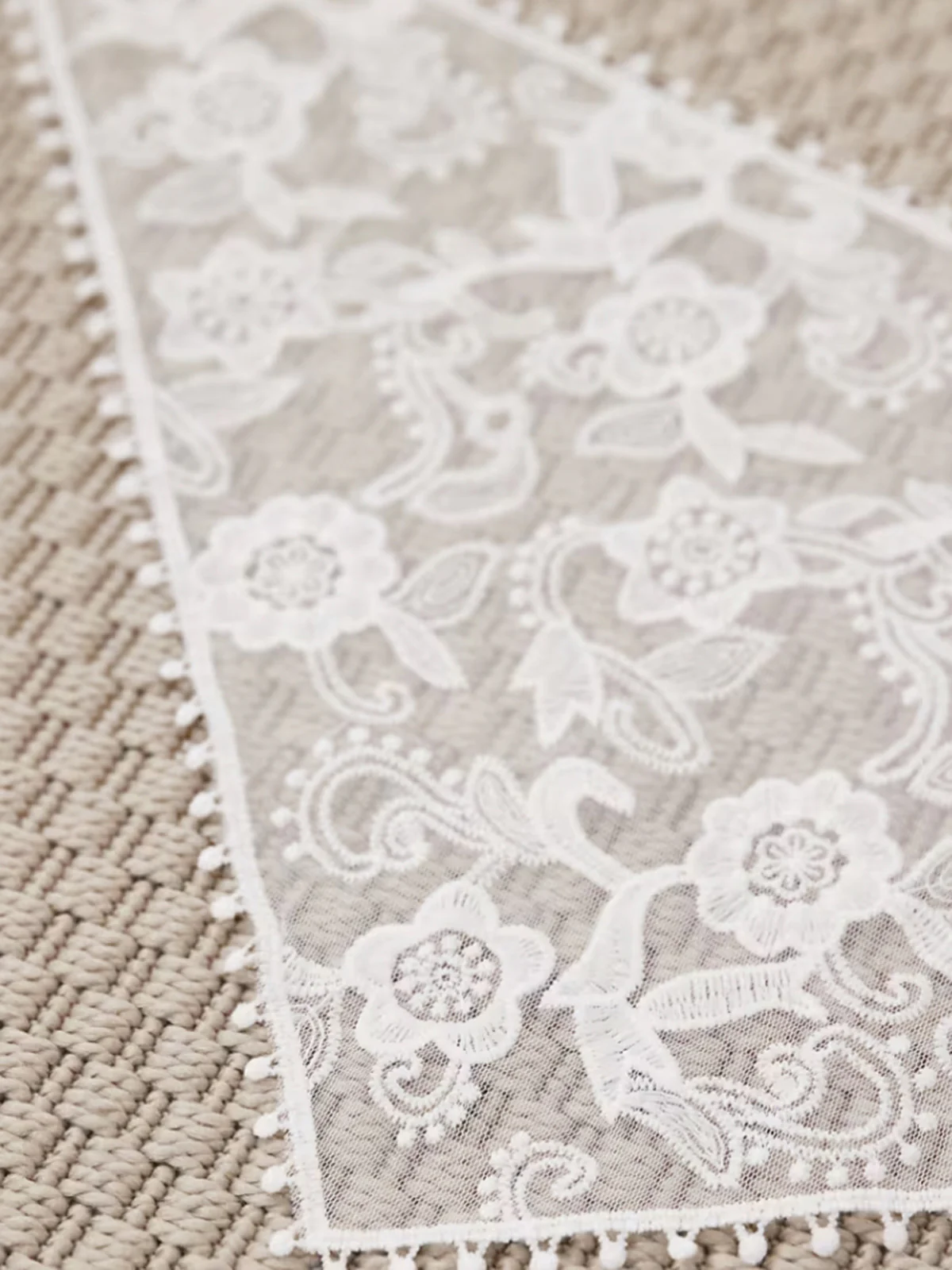Floral Lace Triangle Head Scarf - Image 2