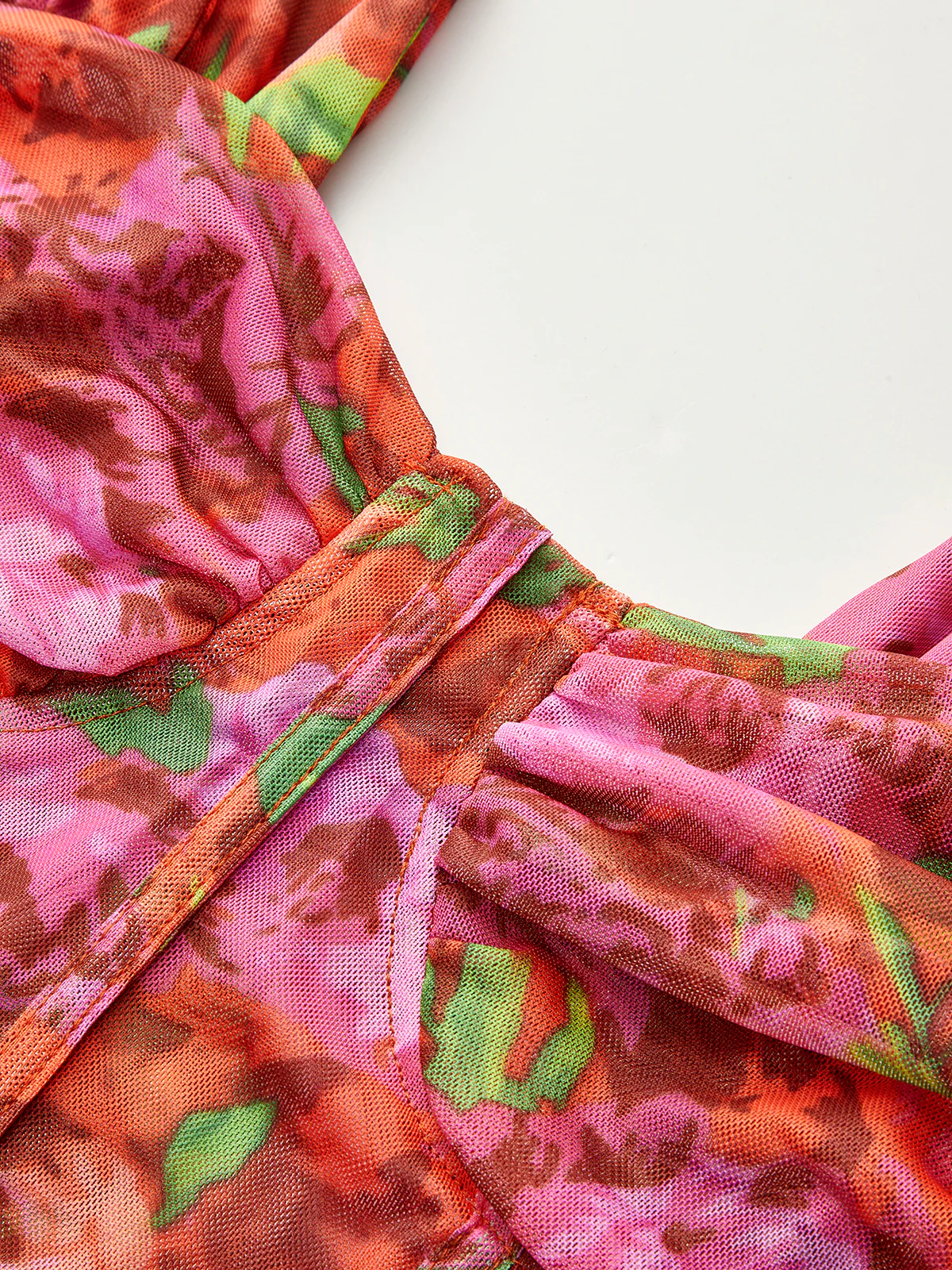 Floral Mesh Corset Top - Image 2