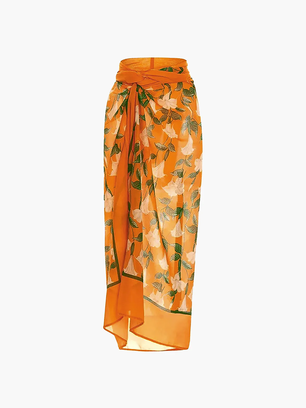 Floral Pattern Cover Up Wrap Skirt - Image 3