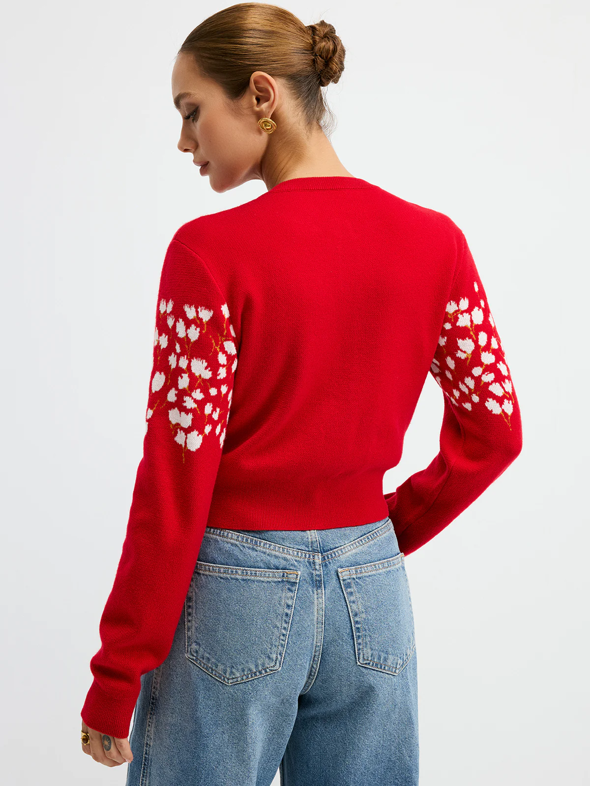 Floral-Patterned Wool Blend Cardigan - Image 6