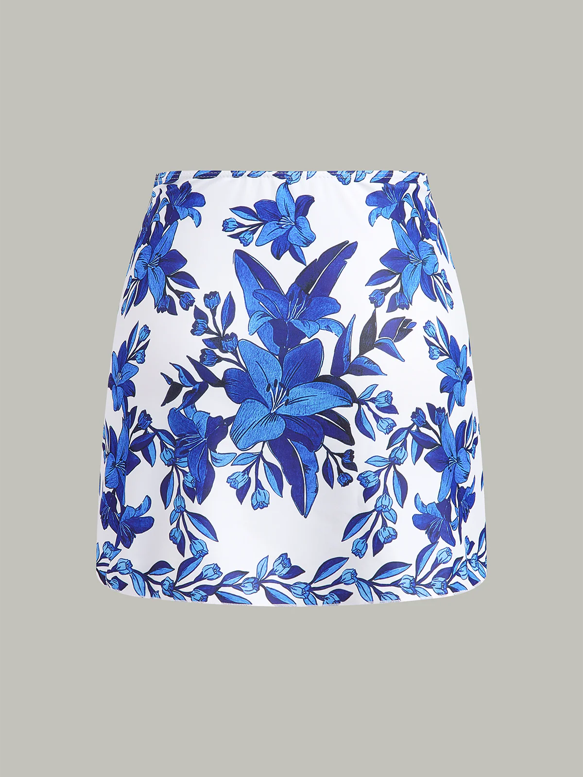 Floral Print Back Tie One-Piece Swimsuit With Cover-Up Skirt - Image 9