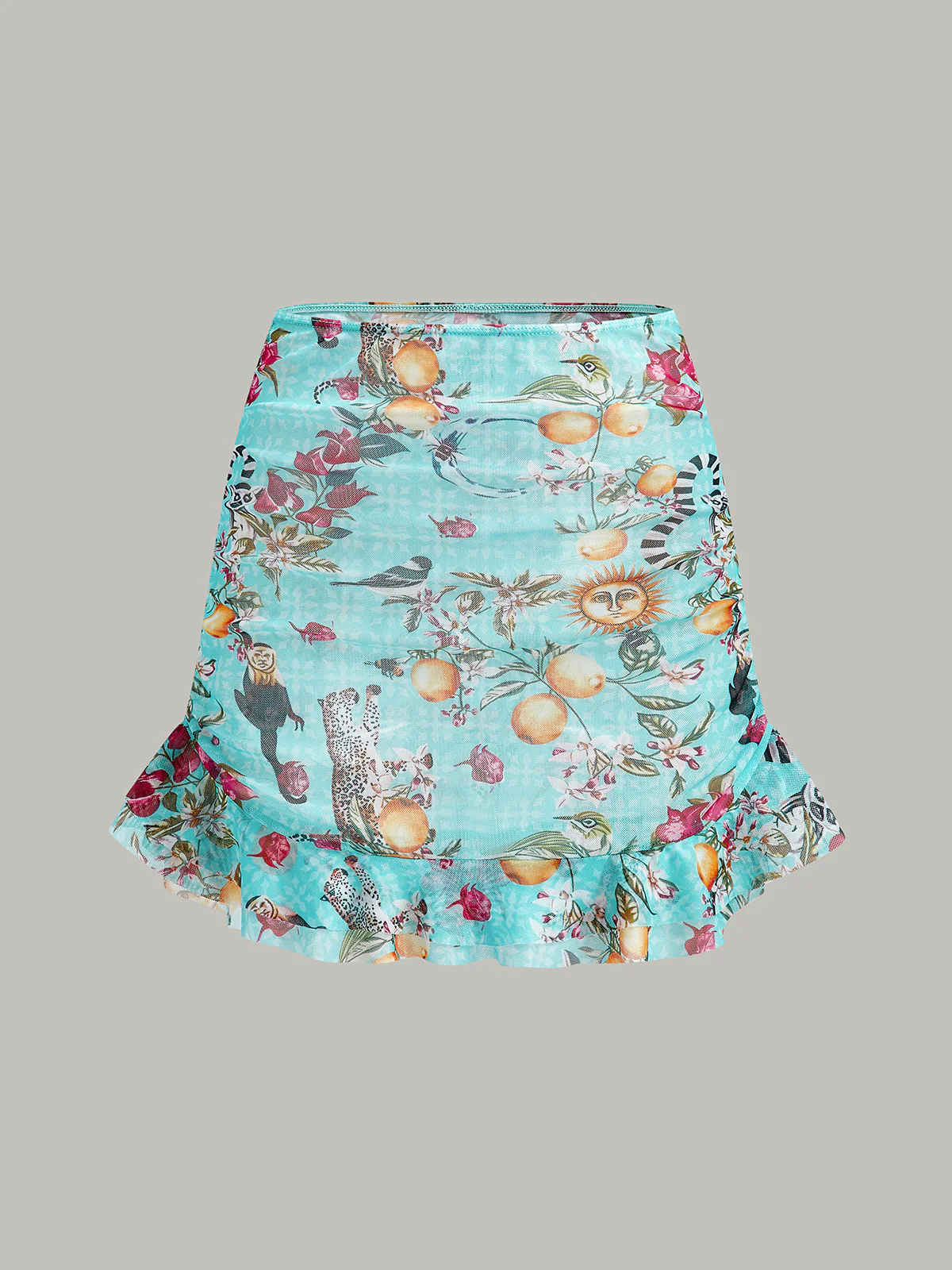 Floral Print Bikini Set With Cover-Up Skirt - Image 2