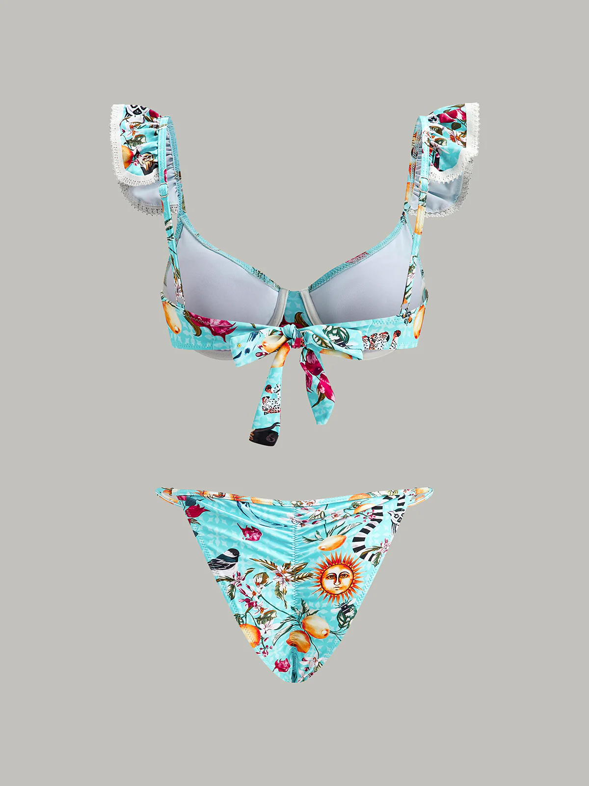 Floral Print Bikini Set With Cover-Up Skirt - Image 4