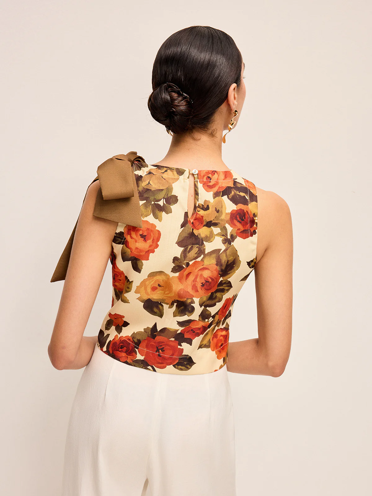 Floral Print Bow Detail Tank Top - Image 3