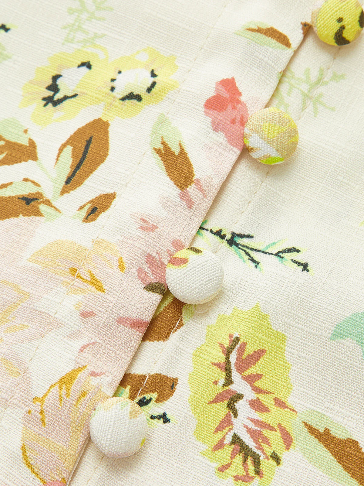 Floral Print Button Detail Dress With Belt - Image 4