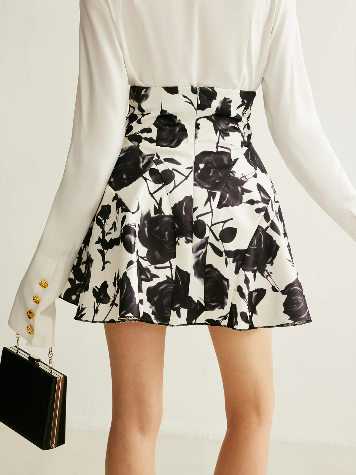 Floral Print Button-Detail Skirt - Image 6