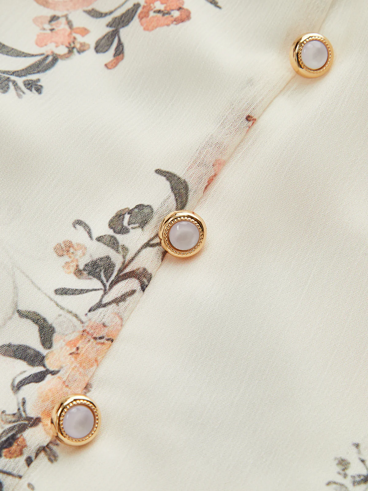 Semi-Sheer Floral Print Chiffon Tiered Dress - Image 3