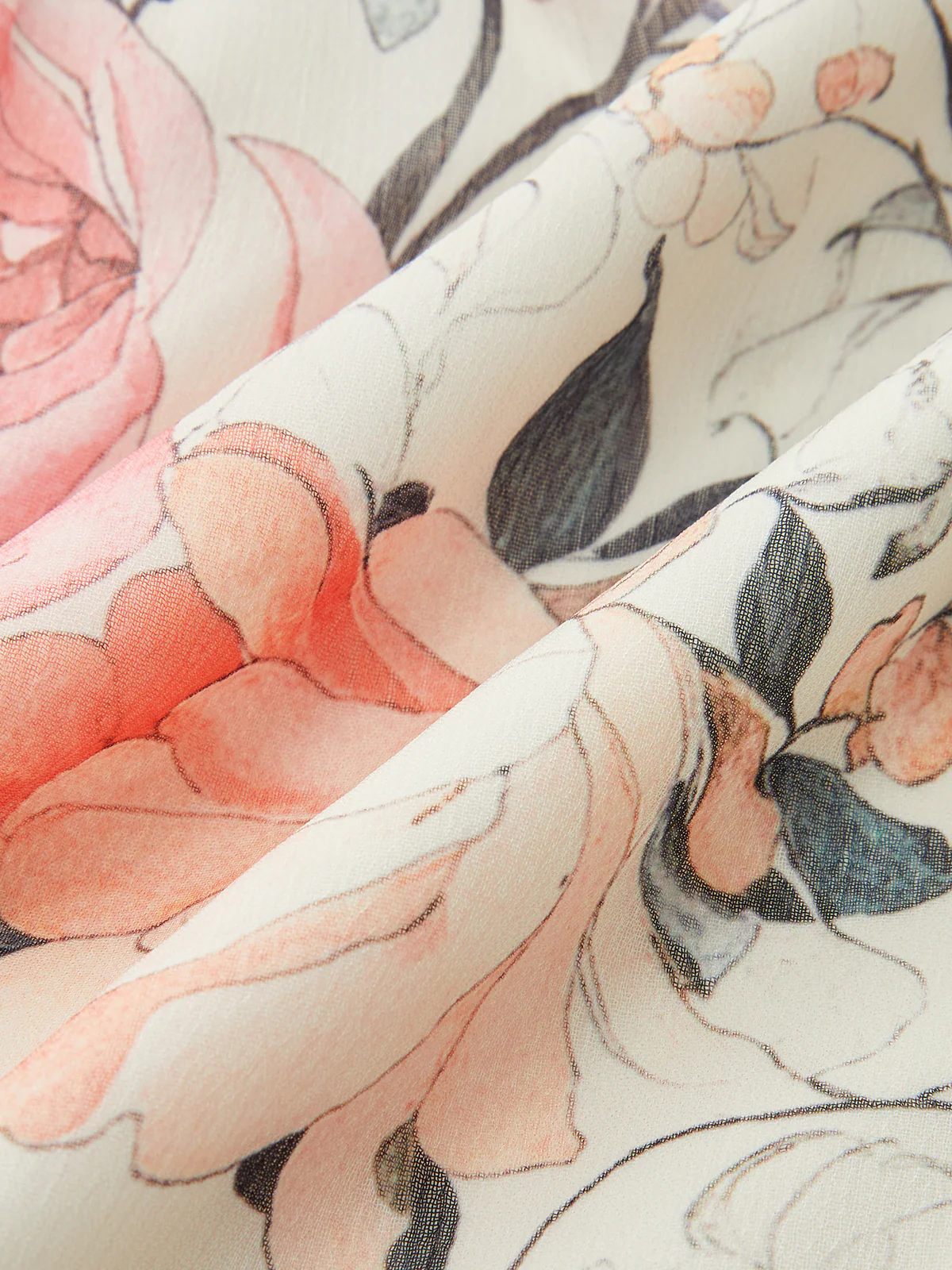 Semi-Sheer Floral Print Chiffon Tiered Dress - Image 4