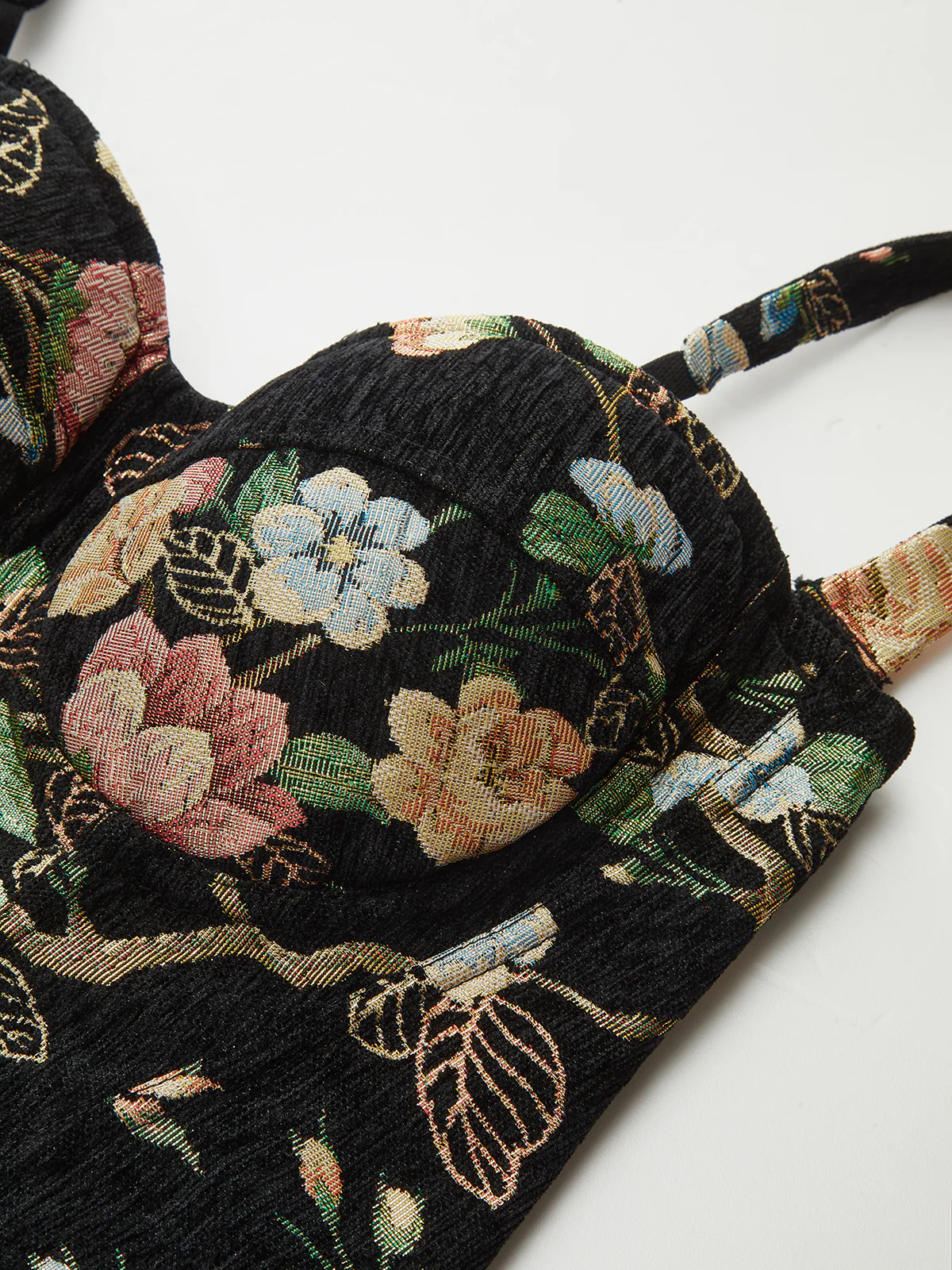 Floral Print Corset Top with Lace-Up Back - Image 5