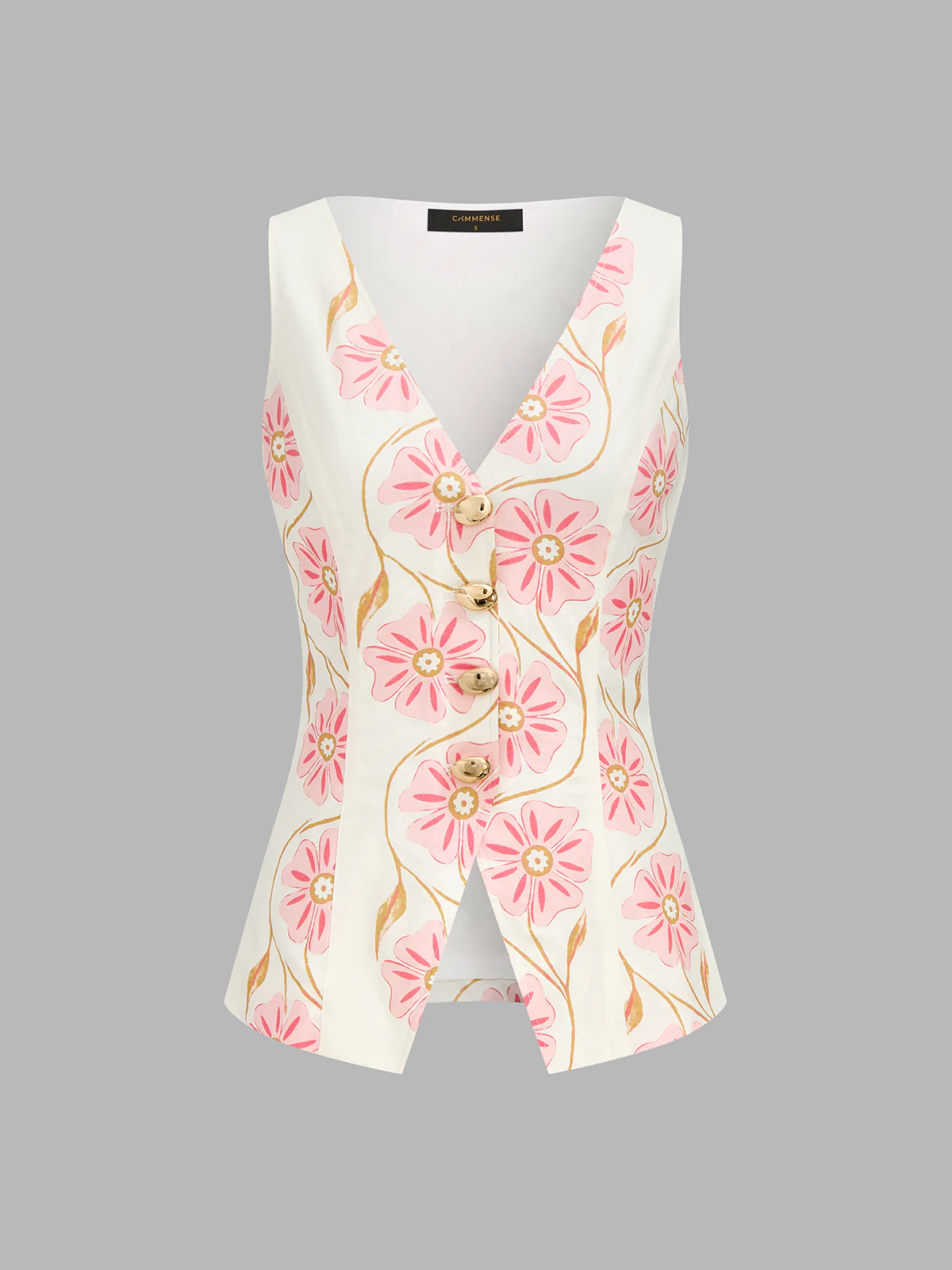 Floral Print Cotton Linen Vest & Shorts Set - Image 3