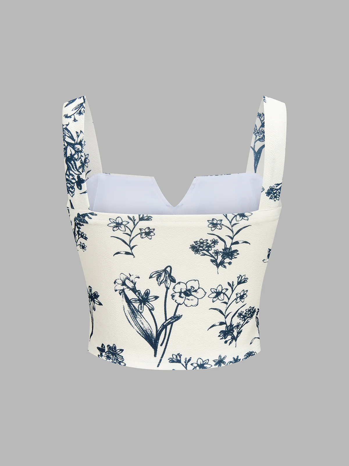 Floral Print Crop Cami Top & Wide Leg Pants Set - Image 3