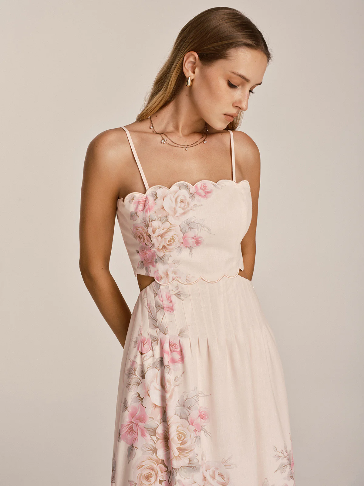 Floral Print Cut-Out Cami Maxi Dress - Image 2