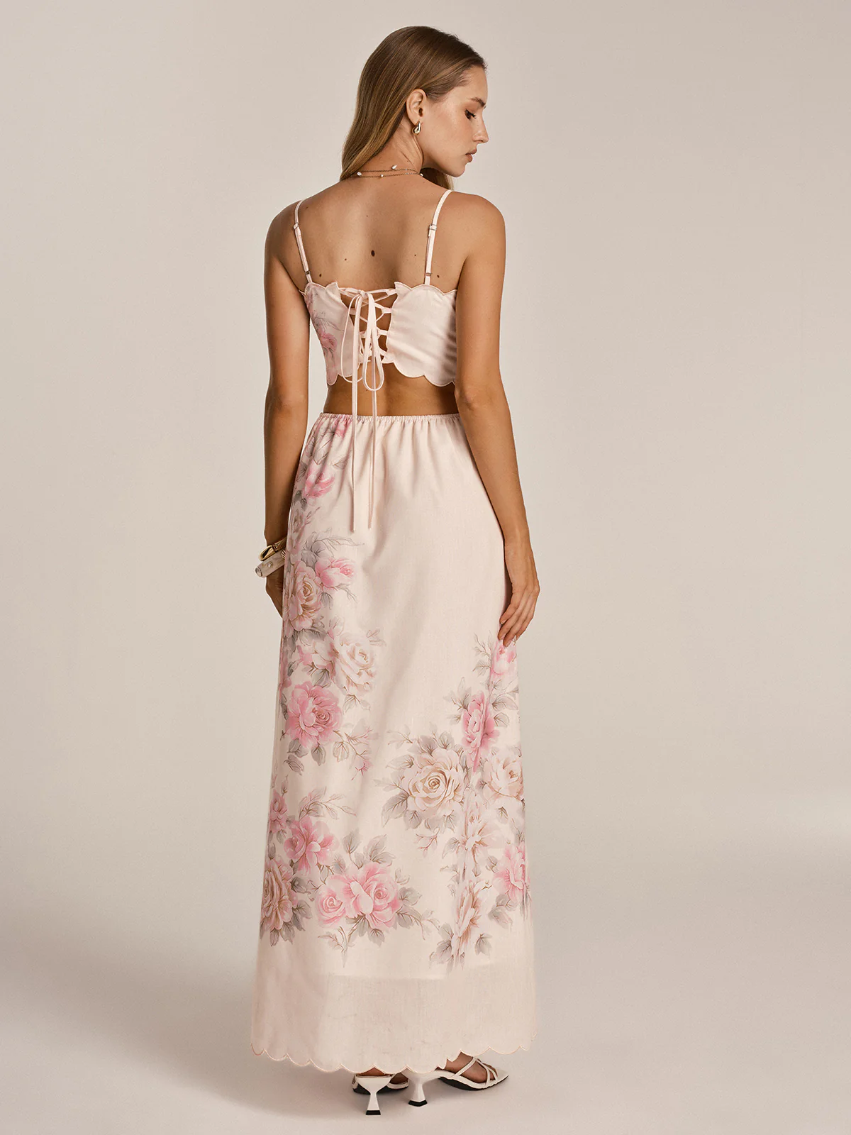 Floral Print Cut-Out Cami Maxi Dress - Image 4