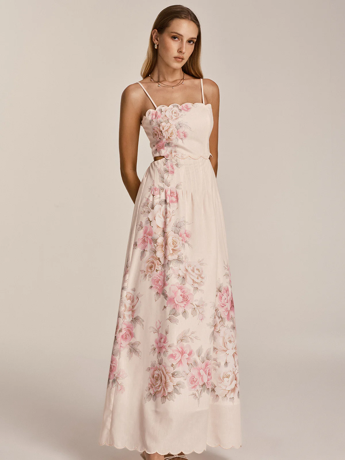 Floral Print Cut-Out Cami Maxi Dress - Image 6