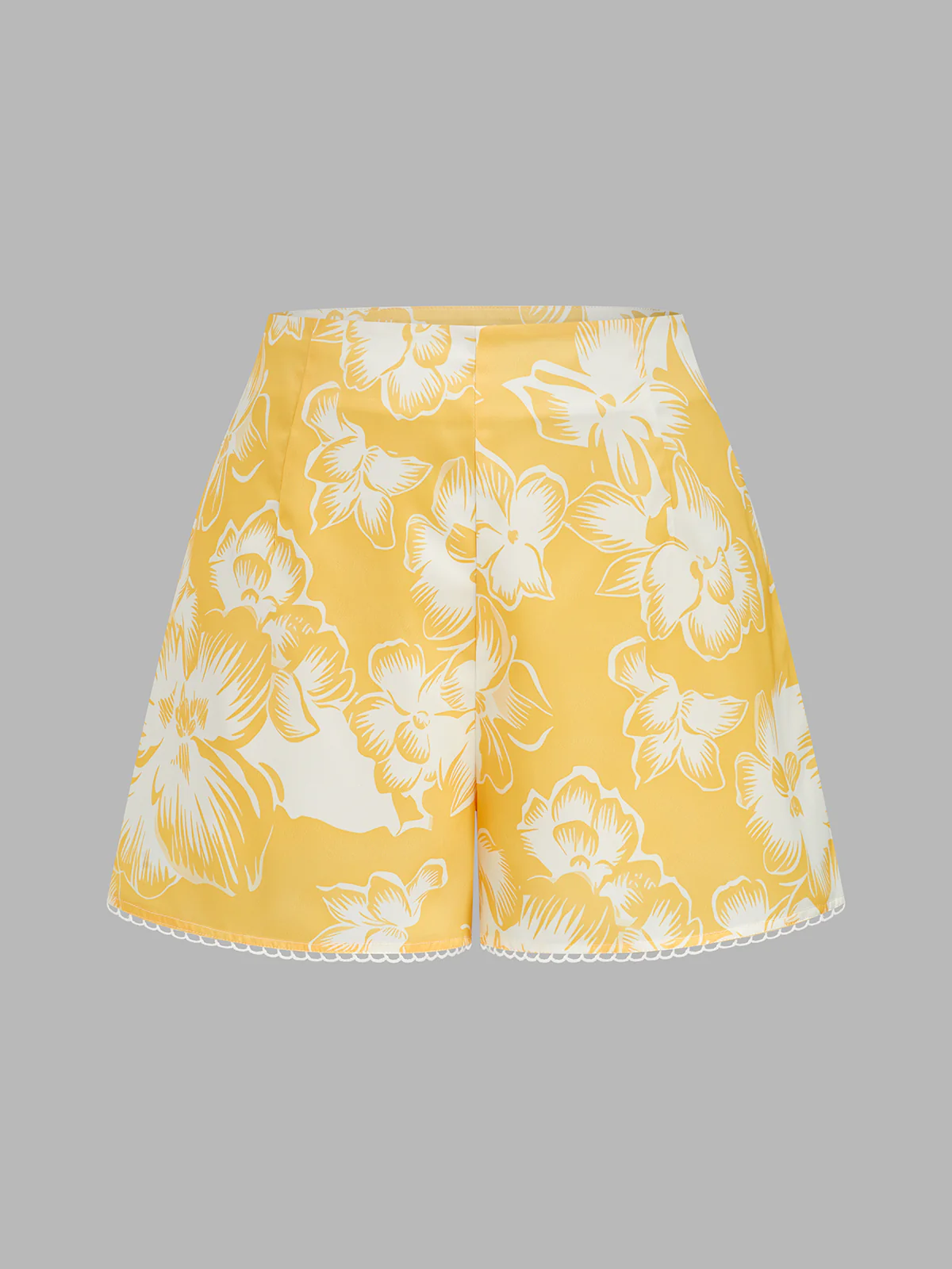 Floral Print Halter Cowl Neck Top & Shorts Set - Image 4