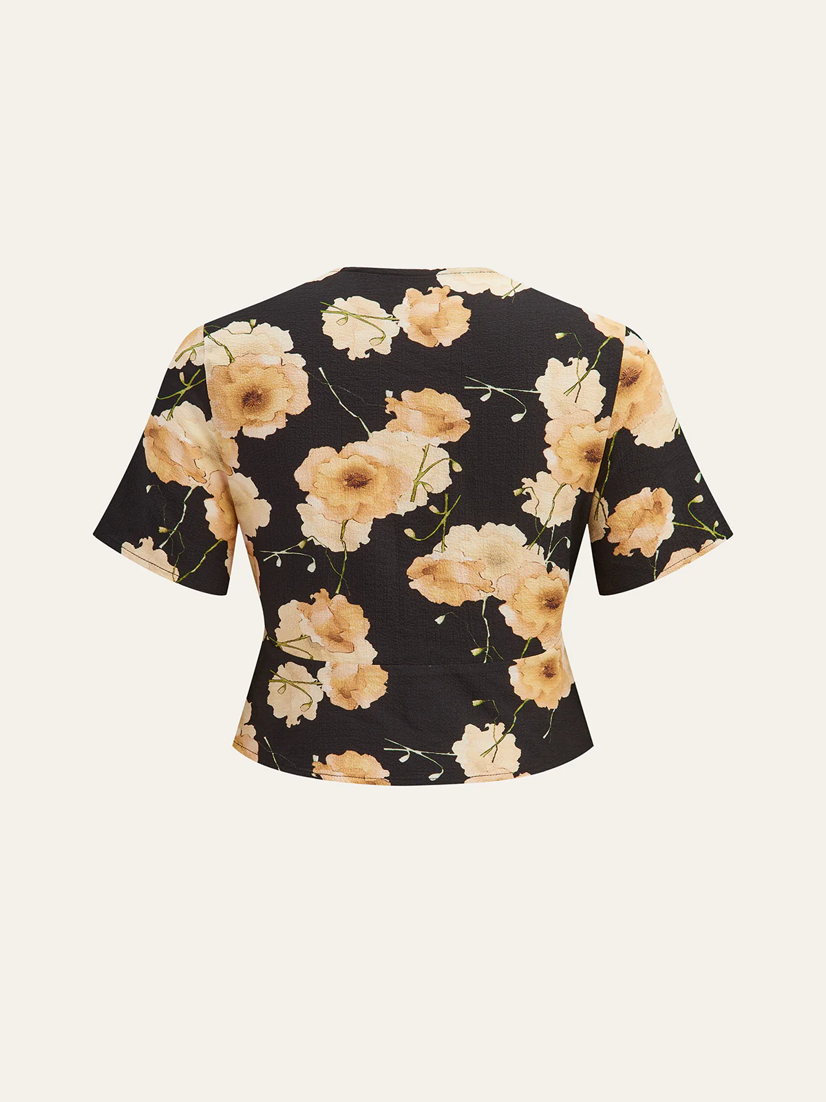 Floral Print Knotted Blouse - Image 3