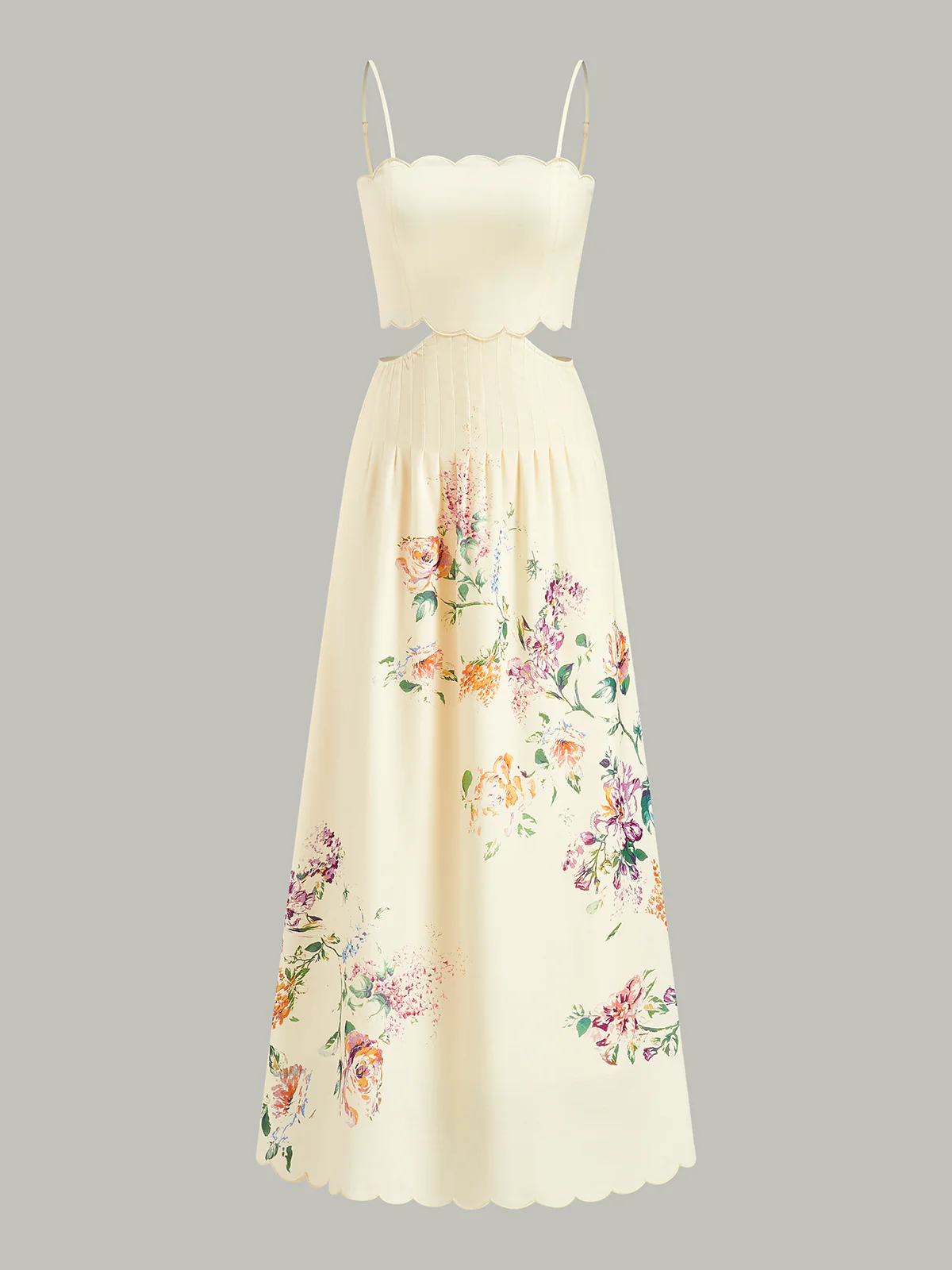 Floral Print Lace-Up Back Sleeveless Dress - Image 8