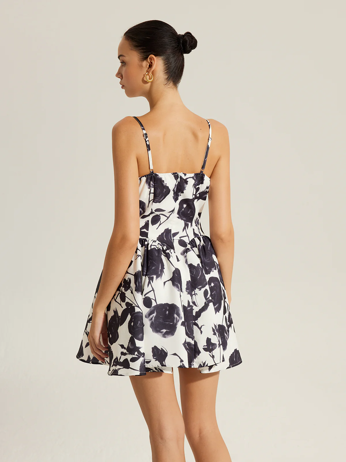 Floral Print Metal Detail Zipper Spaghetti Strap Dress - Image 6