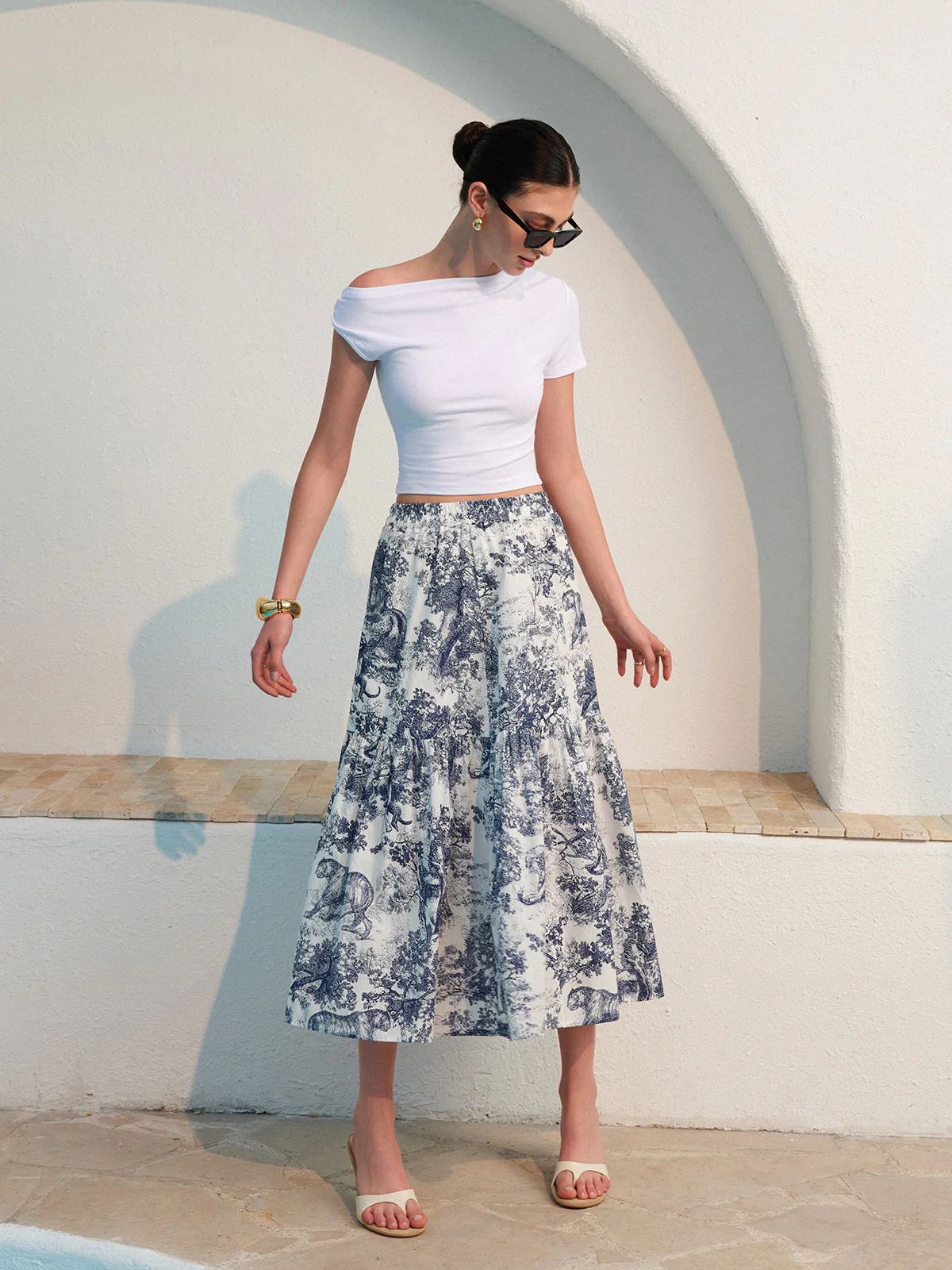 Floral Print Ruffled Skirt - Image 4